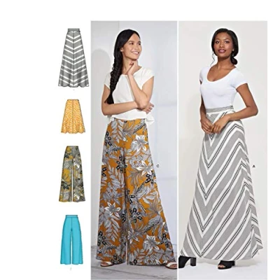 Image of SIMPLICITY Sewing Pattern S8885 Misses&#039; Skirt and Pants, Paper, White, Various