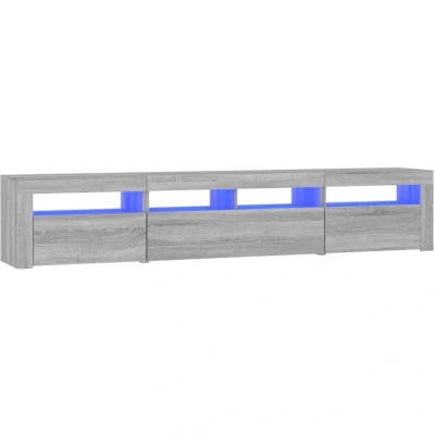 Image of vidaXL TV Cabinet with LED Lights Grey Sonoma 210x35x40 cm
