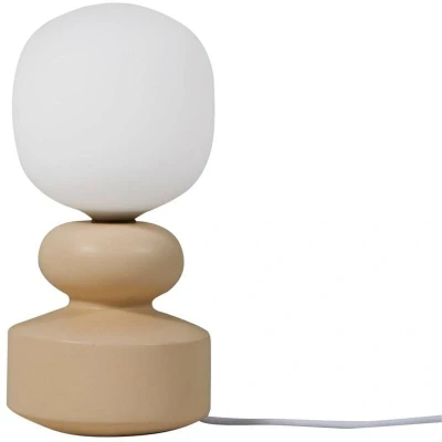 Image of Lucande table lamp Fidelo, white/yellow, 38 cm, glass, ceramic