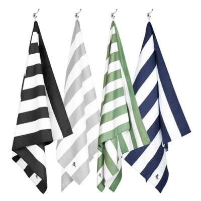 Image of Dock &amp; Bay Beach Towel Quick Dry, Sand Free Compact, Lightweight 100% Recycled Includes Bag Cabana Set E (4), Large (160x90cm, 63x35)