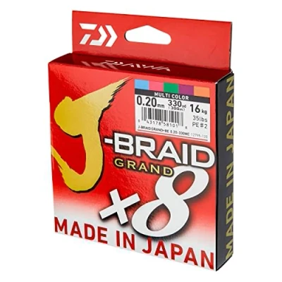 Image of New Daiwa J Braid Grand X8 103lb / 0.42mm dia Multi Colour 300m JBG0.42 300MC
