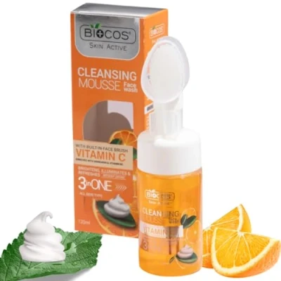 Image of BIOCOS Vitamin C Face Wash With Mousse Deep Cleansing Self Foaming Cleanser
