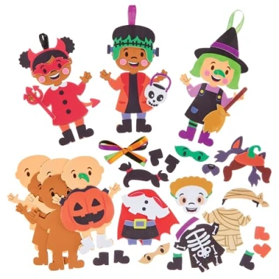 Image of Baker Ross FX636 Halloween Costume Trick Or Treat Decoration Kits Pack of 8, Craft for Kids