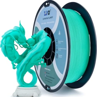 Image of ZIRO Matte PLA Filament 1.75mm, 1KG 3D Printer Filament, High Toughness PLA, Dimensional Accuracy +/ 0.03mm, Cyan