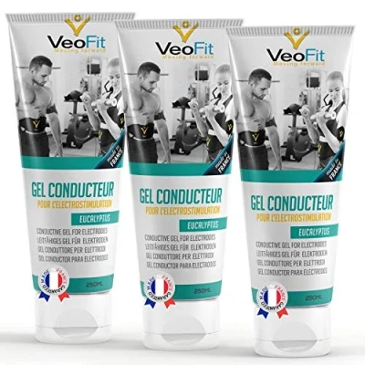 Image of VEOFIT Conductive Gel for Ab Belt Eucalyptus 3x250mL, Electrostimulators, EMS TENS Electrodes Improves electrode contact and protects the skin Made in France