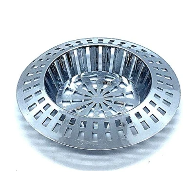 Image of 3 x Sink Cover Guard Stainless Steel Effect 40 56mm Plug Hole Strainer Cover.