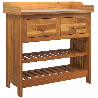 Image of Garden Cabinet Brown 78 x 36.5 cm Solid acacia wood Vidaxl