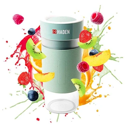 Image of Haden Portable Blender Electric Smoothie &amp; Shake with Protective Sleeve 80W, 3c00ml Personal Sage Green