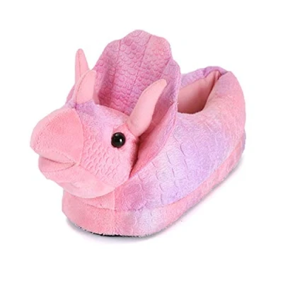 Image of JK Triceratops Slippers Koala Bear Novelty Dinosaur Monster Plush for Indoor Bedroom Living Room Kids Adults