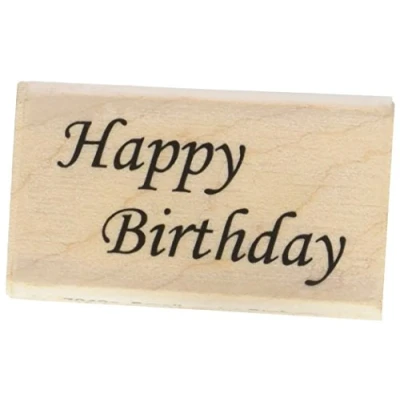Image of Art Stamps Small Script Birthday Stamp, Black
