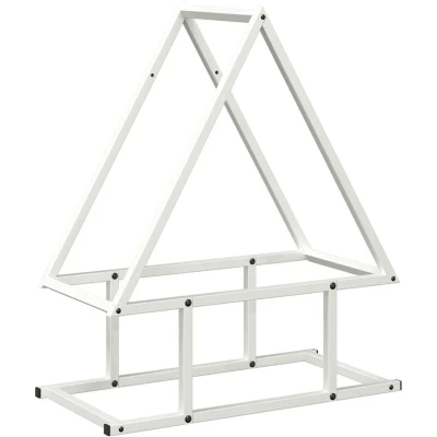 Image of vidaXL Firewood Rack White 50x25x60 cm Cold rolled steel