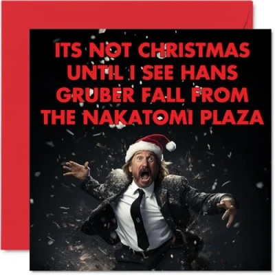 Image of Funny Christmas Cards for Women Men Yippee ki yay Rude Xmas Card Mum Dad Sister Brother Cousin Uncle Auntie Friend Colleague, 145mm x Single Seasonal Greeting Gift