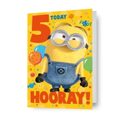 Image of despicable me, age 5, birthday card