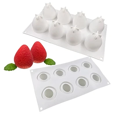 Image of Uenmay square silicone mold molds christmas resin concrete putty candle moulds 3d mould sphere tray 8 holes strawberry