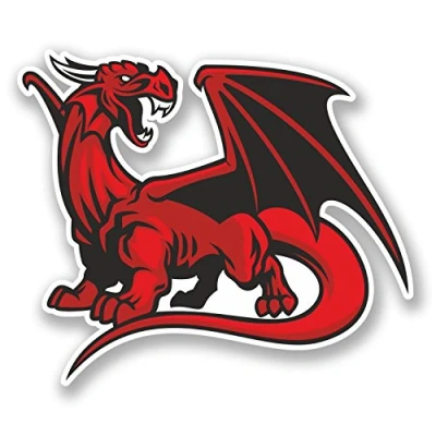 Image of 2 x 10cm Red Dragon Vinyl Sticker Decal Bike Laptop Car Wales Welsh Angry #6003 (10cm Wide 8.5cm Tall)