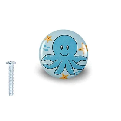 Image of Decoranddecor 55mm Rounded Knob Kids Children Child Bedroom Pulls Drawer Ceramic Porcelain Wardrobe Door Pull Handle Kitchen Cupboard Cabinet (55mm with One Hole, B 160)