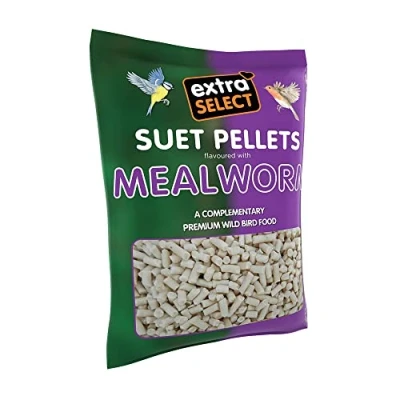 Image of Extra Select Mealworm High Energy Suet Pellets Wild Bird Food Protein, Fat Rich Year Round Feeding 3 kg Refill