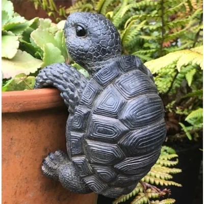 Image of Animal Crackers Tortoise pot hanger ornament, super cute home or garden decoration, boxed, great wildlife lover gift, gift boxed