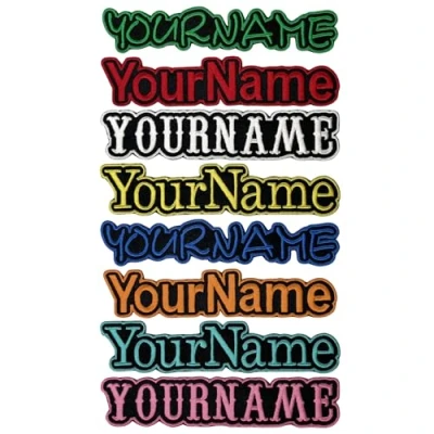 Image of Personalized Letter’s Shape Patch 2 Pieces Iron on The Back Custom Text Badge Name tag Rock Suitable for Hats Clothes Bags pet Chest Harness Work etc (Letters Shape)