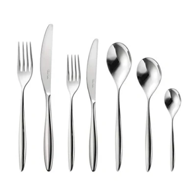 Image of Robert Welch Hidcote Bright, 42 Piece Cutlery Set for 6 People. Made from Stainless Steel. Dishwasher Safe.