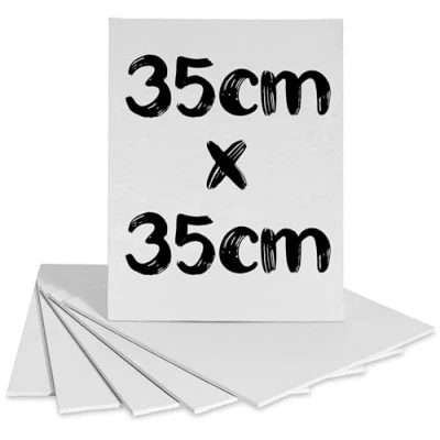 Image of 35 x 35cm Blank Canvas Board Panel Artists Cotton Duck Gesso Primed Boards for Acrylic &amp; Oil Painting