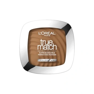 Image of L&#039;Oréal Paris Powder Foundation, Super Blendable, With Hyaluronic Acid, Light Texture for a Flawless Finish, True Match Perfecting Powder, 8D