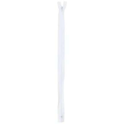 Image of Trimz 40cm ( 16inch) one Way end Stop Zip with 4mm Teeth White x 10Pces, Polyester, 40 cm