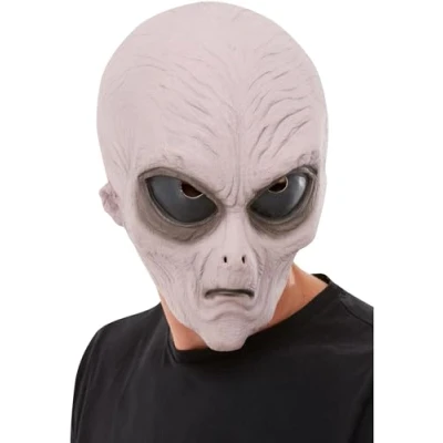 Image of Smiffys Alien Latex Mask, Purple, Halloween Space Fancy Dress, Dress Up Masks