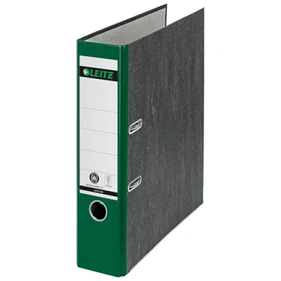 Image of Leitz 180 Lever Arch File, Classic Marbled, CO2 neutral, 100% Recycled Card, 10805055, Green