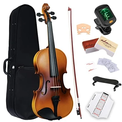 Image of ADM Violin 1/2 Size, Kids Children Beginner Set with Fingerboard Sticker, Shoulder Rest and Tuner