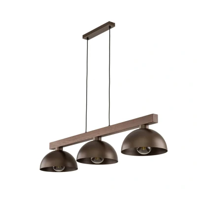 Image of Oslo Bar Pendant Ceiling Light Brown 3xE27