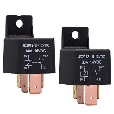 Image of EHDIS 4 Pin Relay 12V 80A Automotive Car On/Off Normally Open Truck Boat SPST Relays High Power Model JD2912 1H 12VDC 14VDC [2 Pack]