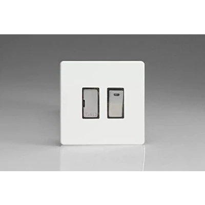 Image of Varilight 13A Switched Fused Spur + Neon with Metal Inserts Premium White XDQ6NDS