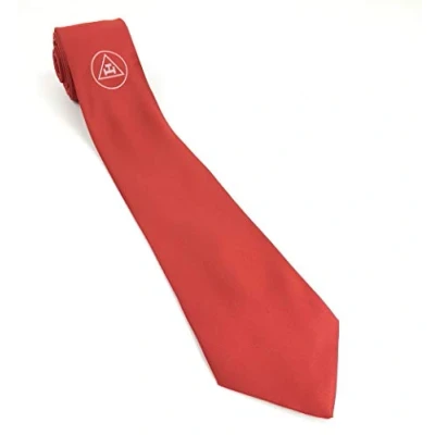 Image of Masonic Royal Arch Regalia Necktie with machine embroidery Logo Red NT013