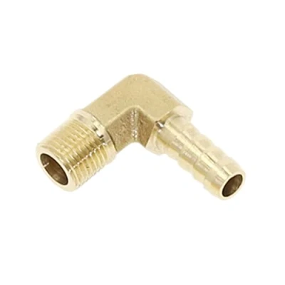 Image of Elbow Brass Hose Barb Fitting, Barbed Coupling Connector Joint Adapter ( Size : 8mm to M8x1.25 )