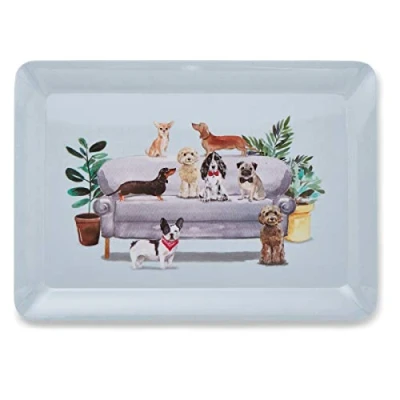 Image of Cooksmart British Designed Large Serving Tray Dinner for Multiple Uses Around The Home Trays Food Or Drinks Curious Dogs