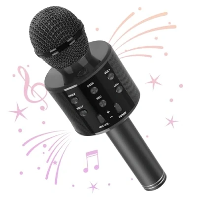 Image of Karaoke Wireless Microphones, Wowstar Bluetooth Microphones for Kids Adults, Children Portable Microphone Speaker Voice Changer Boy Girl Toy, Home KTV Player Party Singing Gift