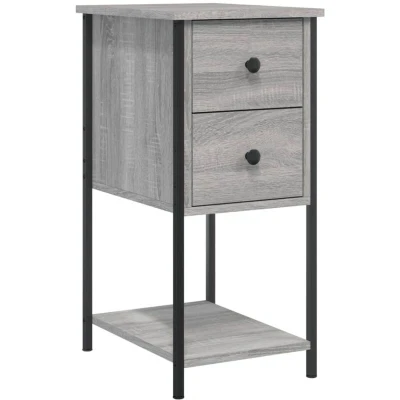 Image of vidaXL Bedside Cabinet Grey Sonoma 32x42x70 cm Engineered Wood