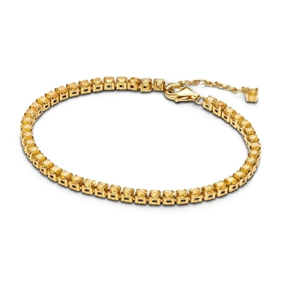 Image of Pandora Gold Sparkling Yellow Tennis Bracelet