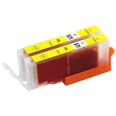 Image of Go Inks 2 Compatible to replace CLI 571Y XL Yellow Ink Cartridges for use with Canon PIXMA Printers