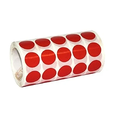 Image of Red Stickers 10.5 mm on a Roll