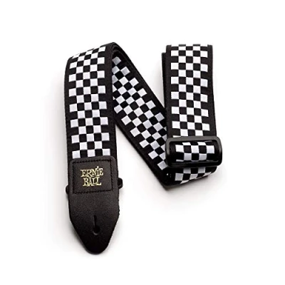 Image of Ernie Ball Black and White Checkered Strap