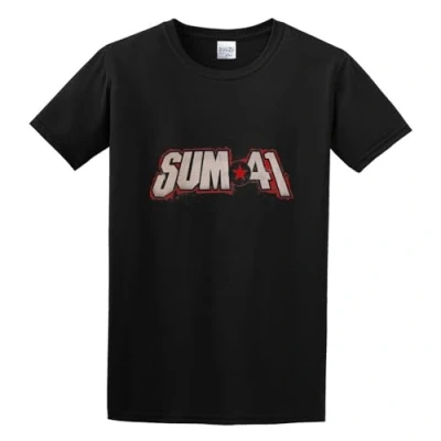 Image of ZHENWA Sum 41 Logo Mens Round Neck Cotton T Shirts Size S Black