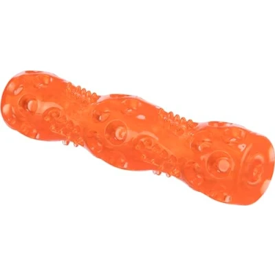 Image of TRIXIE Stick dog toy with squeaker, 18 cm, made of thermoplastic rubber, perfect for fetching, orange 33653