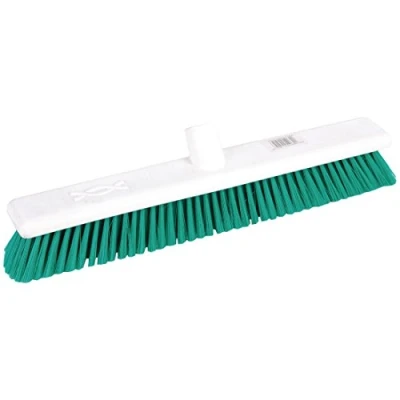 Image of Jantex Hygiene Broom Soft Bristle Green 18in Cleaning Equipment Supplies