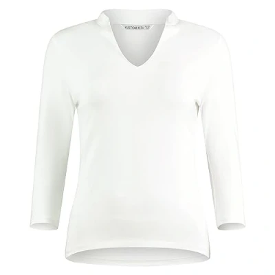 Image of Kustom Kit Women&#039;s Regular Fit Mandarin Collar Top 20 22 White