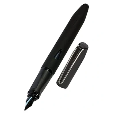 Image of Online fountain pen Switch Plus, ink cartridge &amp; touch pen, solid iridium nib size medium, stylus tip for tablets smartphones, multifunction incl. combi cartridge, black