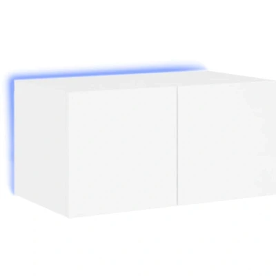 Image of vidaXL TV Wall Cabinet with LED Lights White 60x35x31 cm