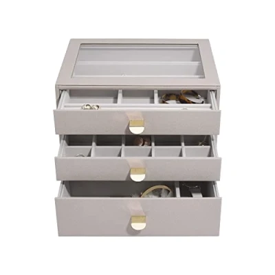 Image of Stackers Taupe Classic Jewellery Box Set of 3 (with drawers)