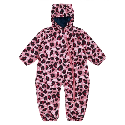 Image of Dare 2b Kids Fully Lined Bambino II Insulated Snowsuit Dusty Rose Cheetah Print, Size: 12 18 Months